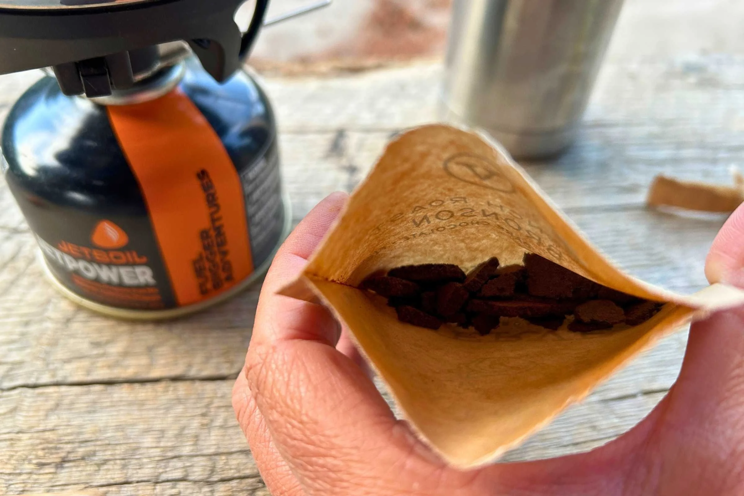 Macro shot of Verve instant coffee flakes showing a distinct crystalline texture.