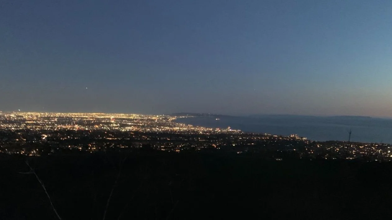 The coastline of Los Angeles viewed from a high elevation at Will Rogers State Park.
