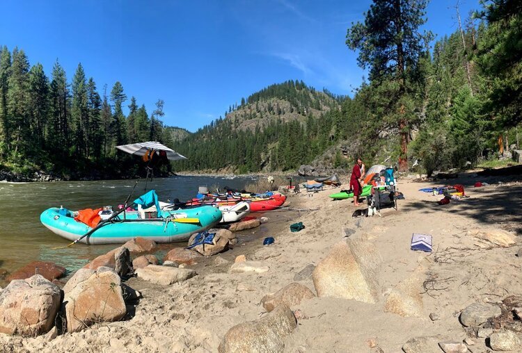 The river landscape near the takeout point at Riggins.